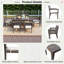 Ensemble repas 7 pièces pour l'extérieur, 1 grande table et 6 chaises empilables avec coussins et élément imperméable-2040733036