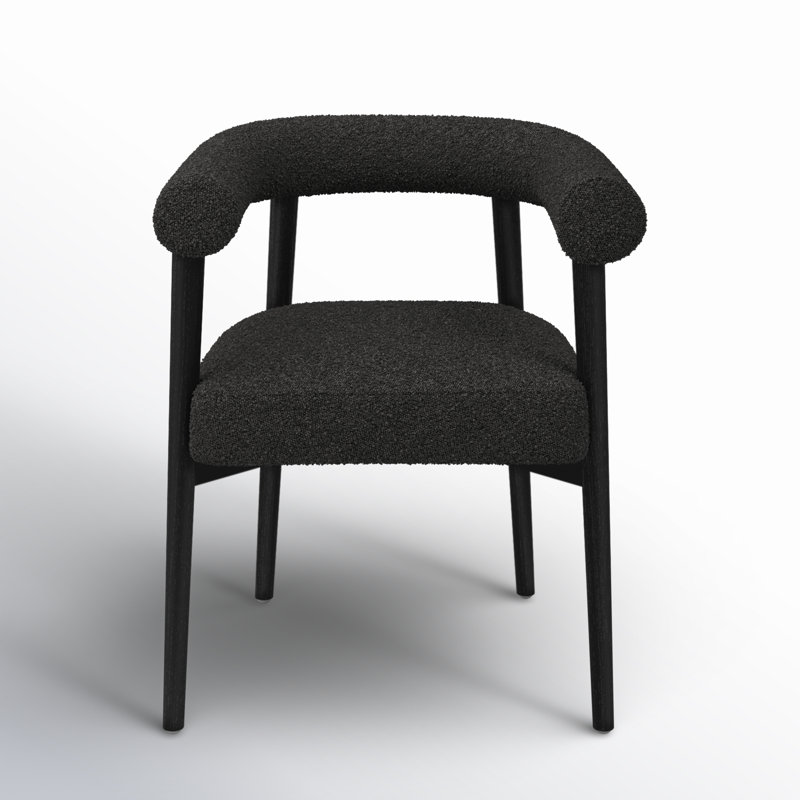 19'' H Upholstered Armchair, Black, Black