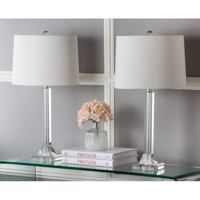 Ensemble de lampes de table transparentes de 27 po Ellisville