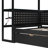 Twin Size Gaming Daybed With Integrated Desk And LED Light, Modern Wooden Bed Frame With 3 Storage Drawers And Built-In Charging Station, Multi-Functional Headboard Bookcase, Black+Blue