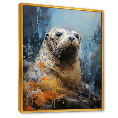 «Blue Seal Portrait II - Coastal Animal», art mural
