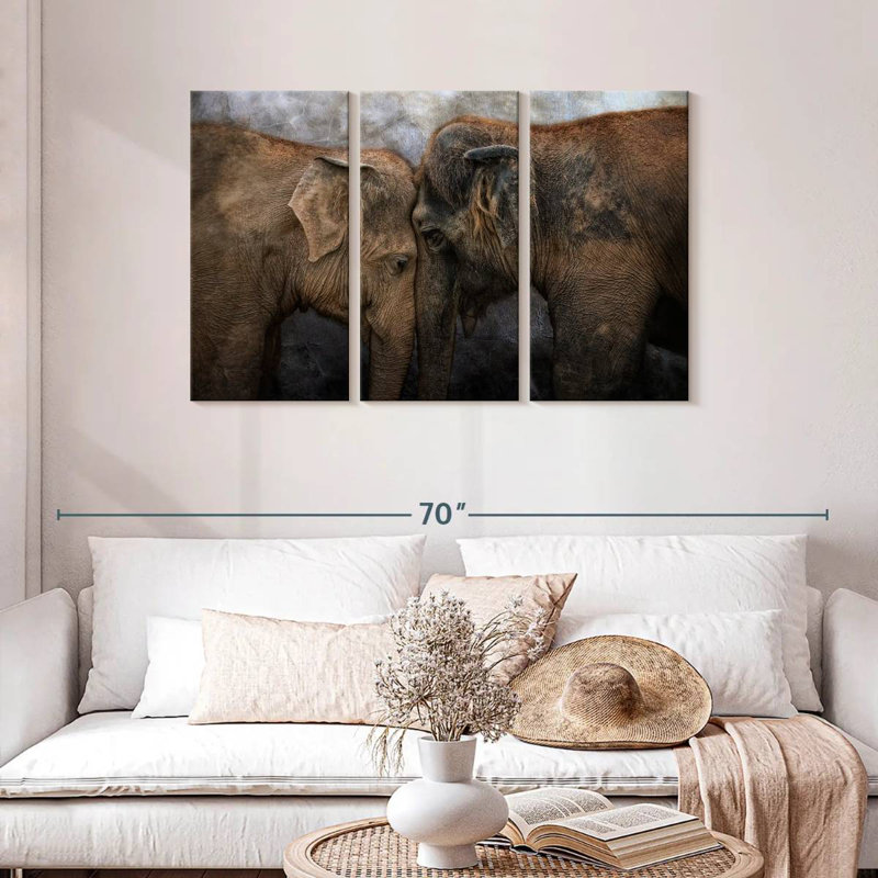 «Brampt Elephant Young Love», H 28 po x l 45 po