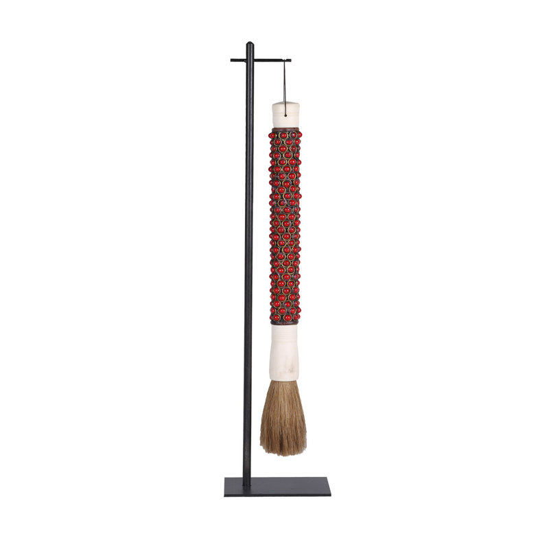 Brosse à sculpture avec pied calligraphiques Sahil, H 22 po x l 3,1 po x P 6,1 po, Vert