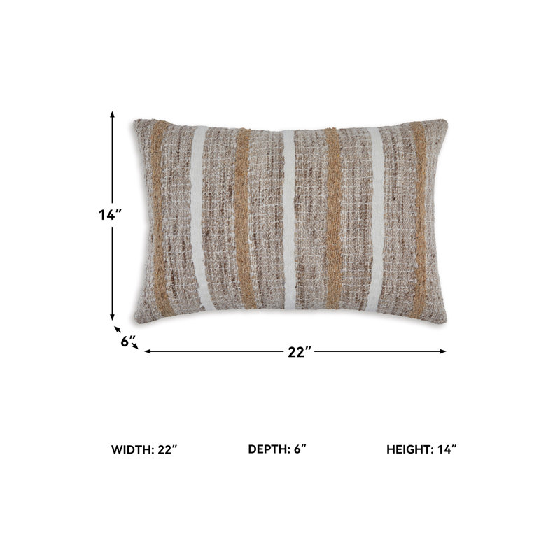 Distefano Striped Cotton Blend Reversible Throw Pillow