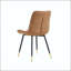Chaise de salle à manger en tissu brun avec pieds dorés - ensemble de 2-129041922-129041920-129041917