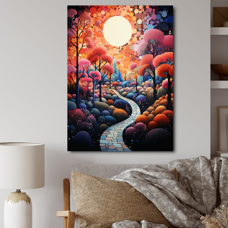 «Lulmir River Whimsical Thorugh Forest Landscape IV», reproduction, H 32 po x l 16 po x P 1 po, Toile tendue