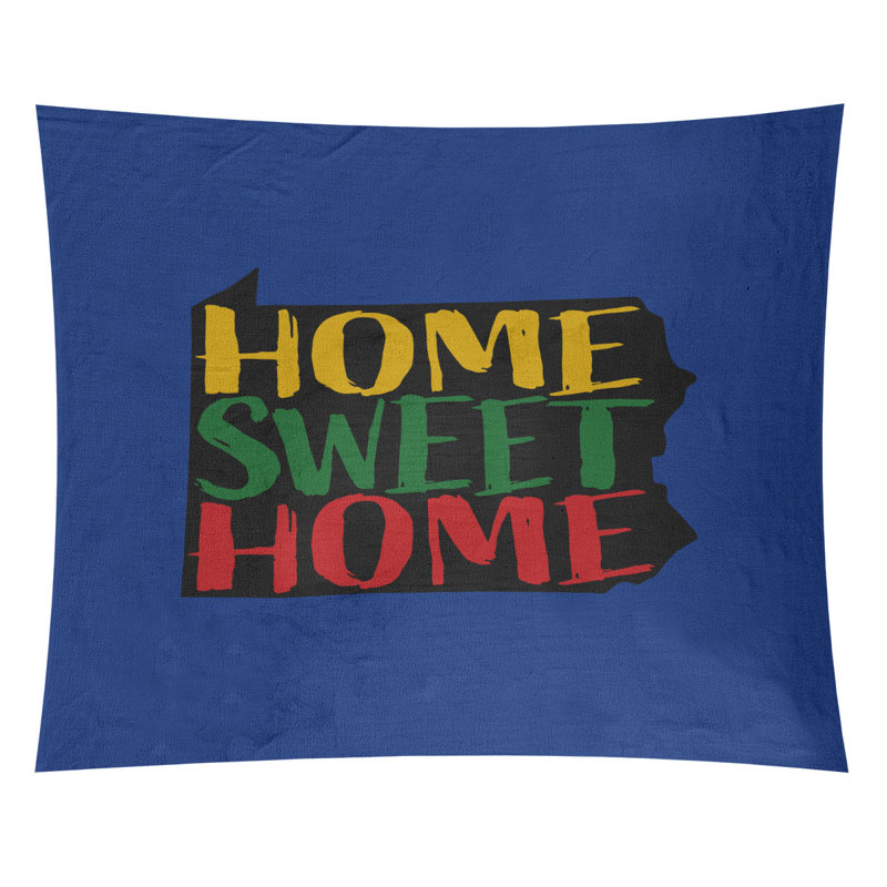 Tapisserie Home Sweet Pennsylvania, H 27,5 po x l 37,5 po, Bleu foncé
