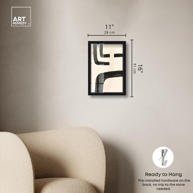 Décoration murale moderne Contempogeo II Shadowbox Print par Art Remedy, Noir, H 16 po x l 11 po
