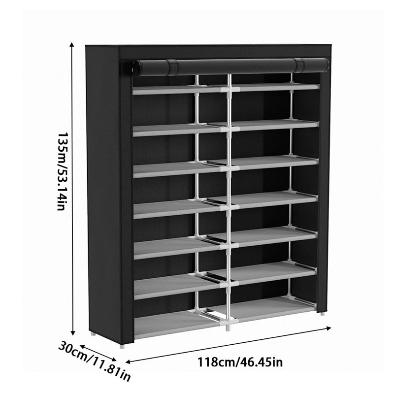 24 Pair Double-row Shoe Cabinet with Roll-Up Door