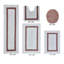 Ensemble de tapis de bain 5 pièces Makbul Premium 100% coton 2370 g / m², certifié OEKO-TEX®, tapis de salle de bain touffeté ultra moelleux, super absorbant, réversible, lavable à la machine, confort semblable au spa, blanc / rose-131220314-106256030