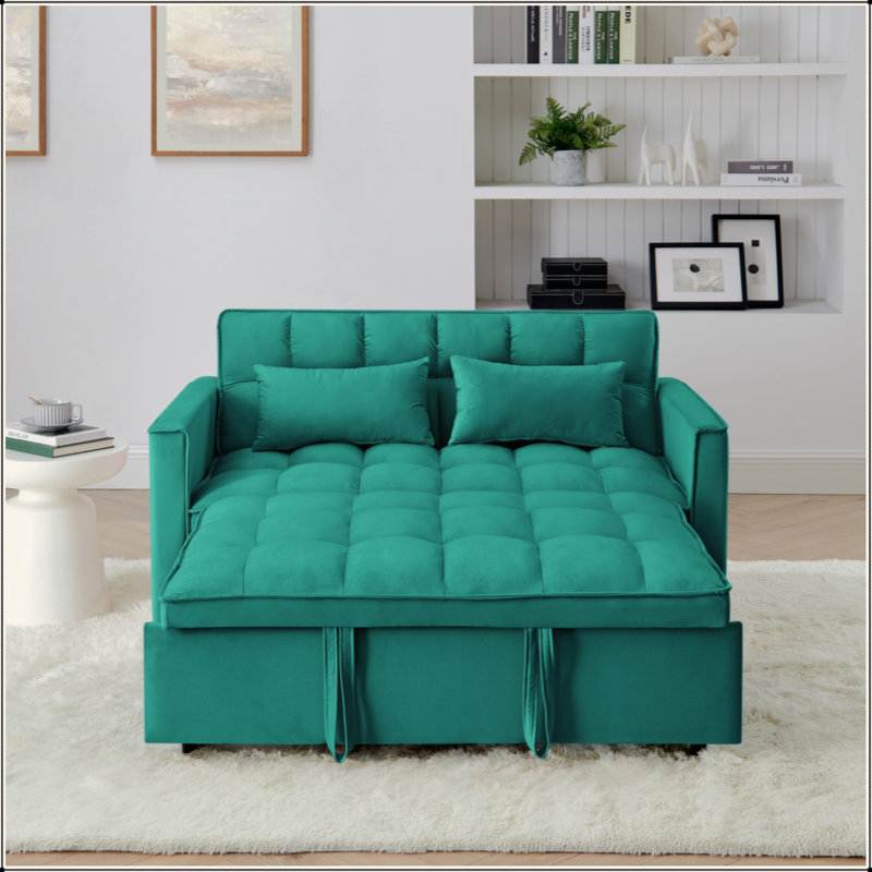 54,33 po Canapé-lit pliable polyvalent en 3 longueurs, canapé-lit moderne, canapé-lit en velours, dossier réglable