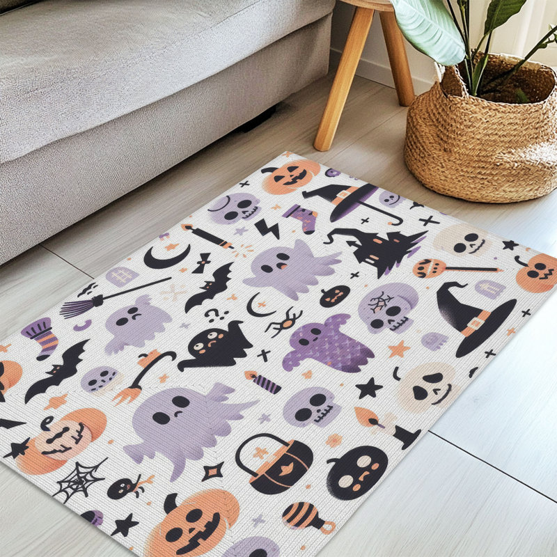 Tapis tressé Chilling Halloween Shadows, Rectangulaire 3 pi x 5 pi