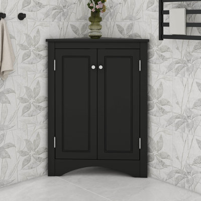 Triangle Corner Cabinet Featuring Adjustable Shelves And Stylish Doors
