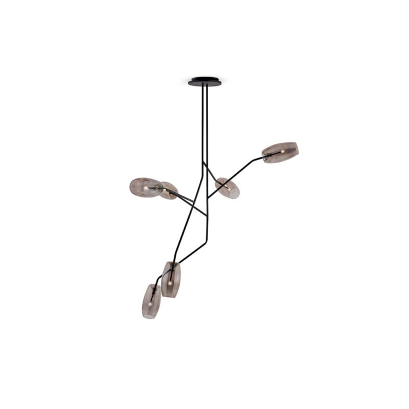Art Deco Branching Shades, Black Bronze, 61" H x 60" W x 62" D, Clear