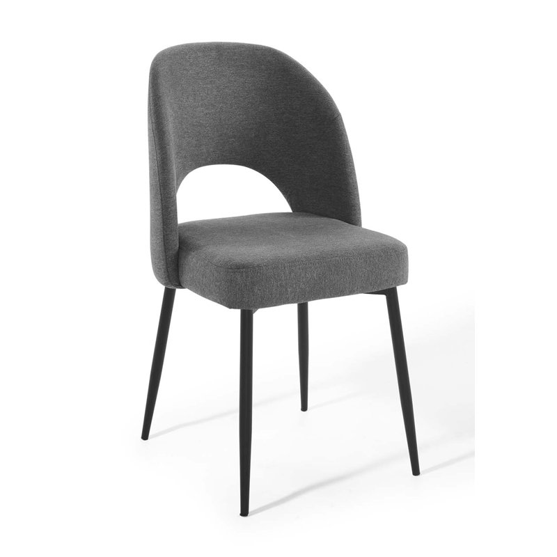 Modway Rouse Upholstered Fabric Dining Side Chair, Charcoal, 1