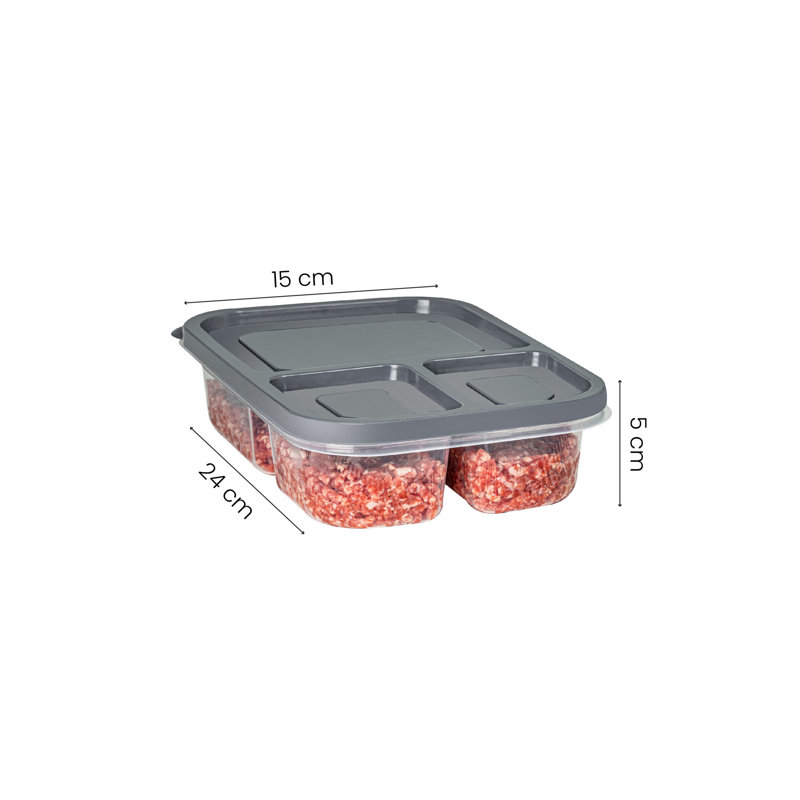 Versatile Storage Box Set (4 Pieces), Anthracite Color, 5.9 x 9.4 x 2.0 inches | 100% BPA Free Plastic, Dishwasher Safe | Ideal for Organizing Kitchen, Bathroom, & Office Supplies, Durable & Functional Design