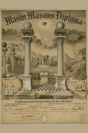 « masonic symbol master mafils diplôme » par bishopgraphic art, H 30 po x l 20 po