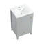 Meuble-lavabo de 20 po avec lavabo, armoire de salle de bain avec porte à fermeture douce, support de rangement et tiroir, gris-1976220370