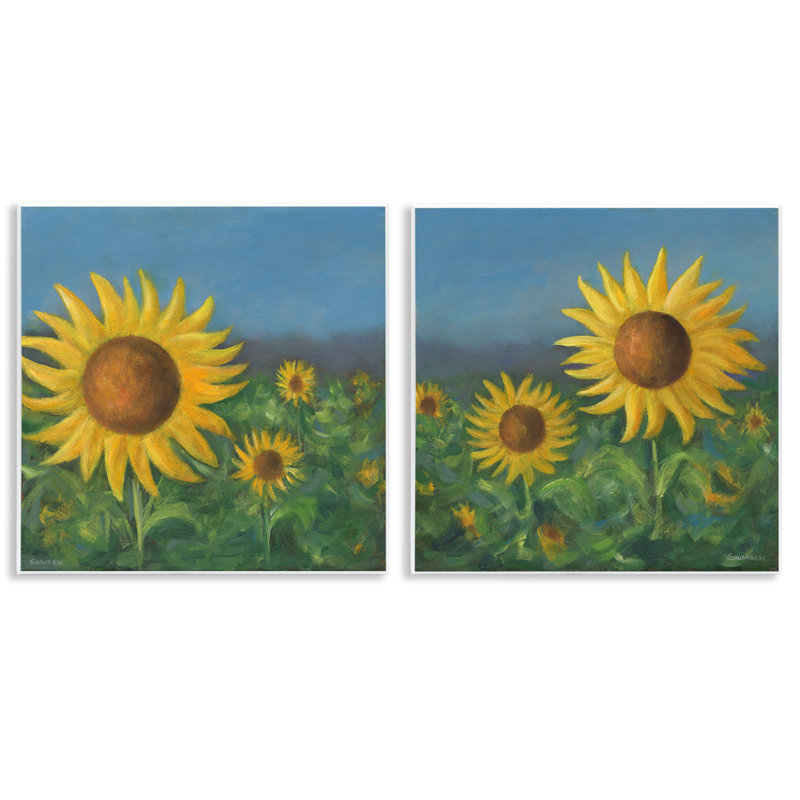 «Gorgeous Sunflower Field», ensemble de 2 plaques murales par David Swanagin