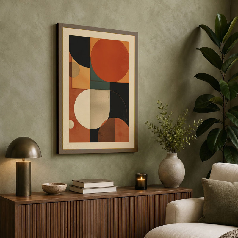 Balance Geometric - Wrapped Canvas, 24x16 - 61.0 x 40.6 cm, Ochre Border