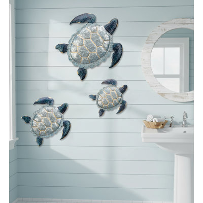 Décoration murale d'extérieur en métal 17,25 pouces de large avec une finition multicolore résistante aux intempéries pour l'intérieur et l'extérieur