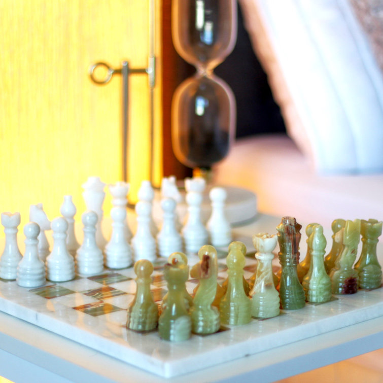 Vintage Marble Chess Set with Storage Case by Marble Cultures