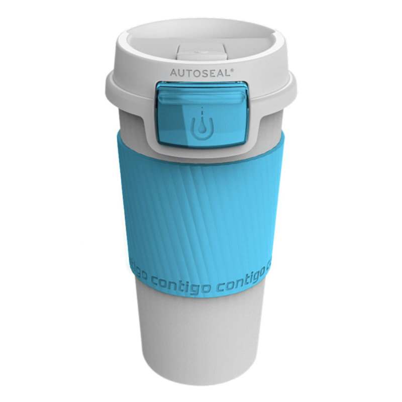 Symple Stuff Travel Mug, White and Ocean