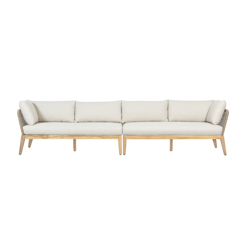 Malyna 128.35'' Wide Rectangle with Cushions, Beige