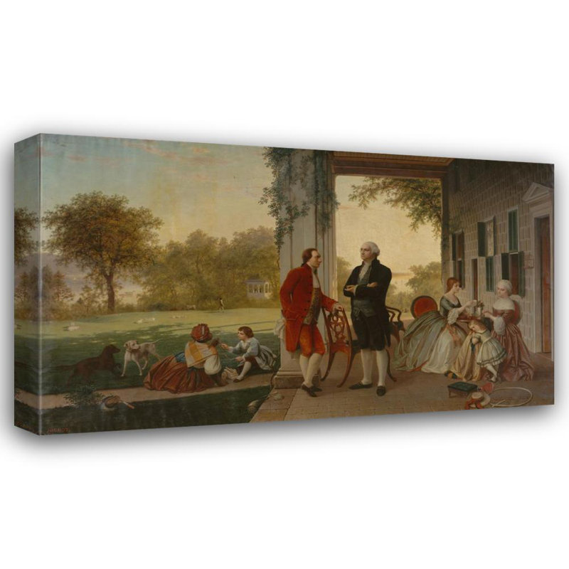 "Washington and Lafayette at Mount Vernon, 1784" par Thomas Prichard Rossiter - Art sur toile tendue avec châssis