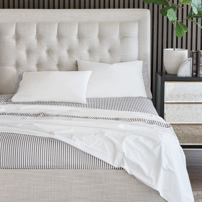 Blass Ticking Sheet Set, Black, Twin