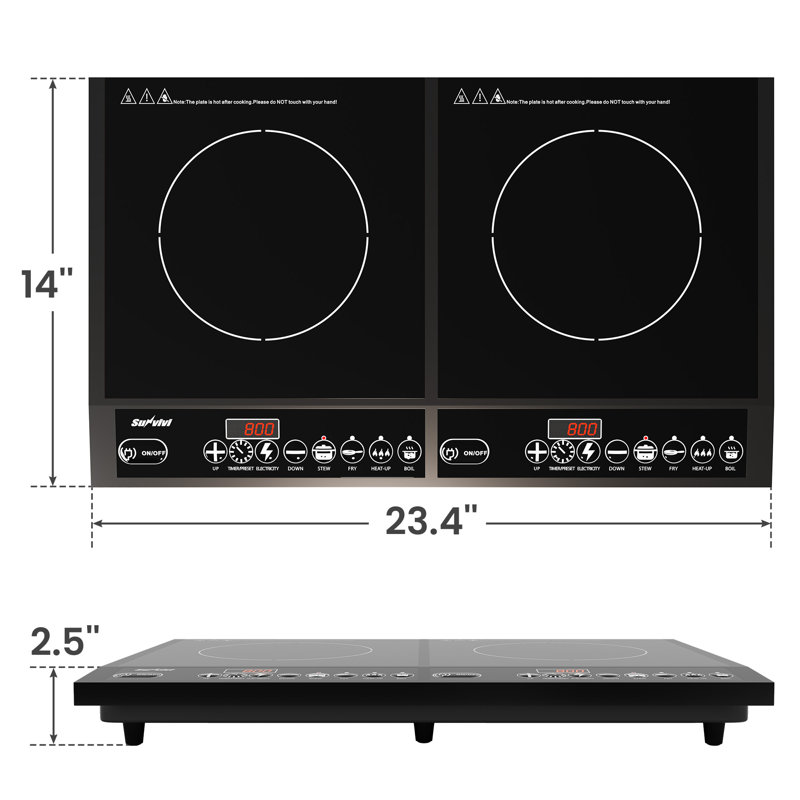 1000W+800W Electric Induction Cooktop With 2 Burner