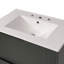 Meuble-lavabo de 30 po avec lavabo en céramique et tiroirs pleine extension, glissières de tiroir à fermeture en douceur, conception cannelée, vert
