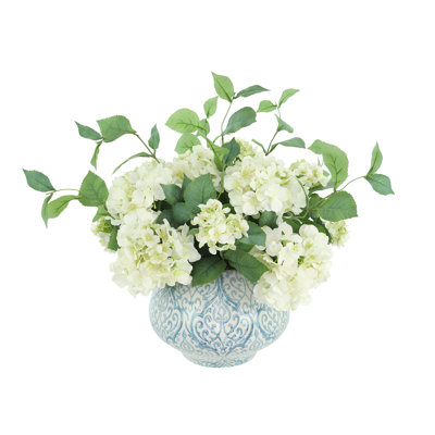 Keenum Hydrangea Floral Arrangement in Vase