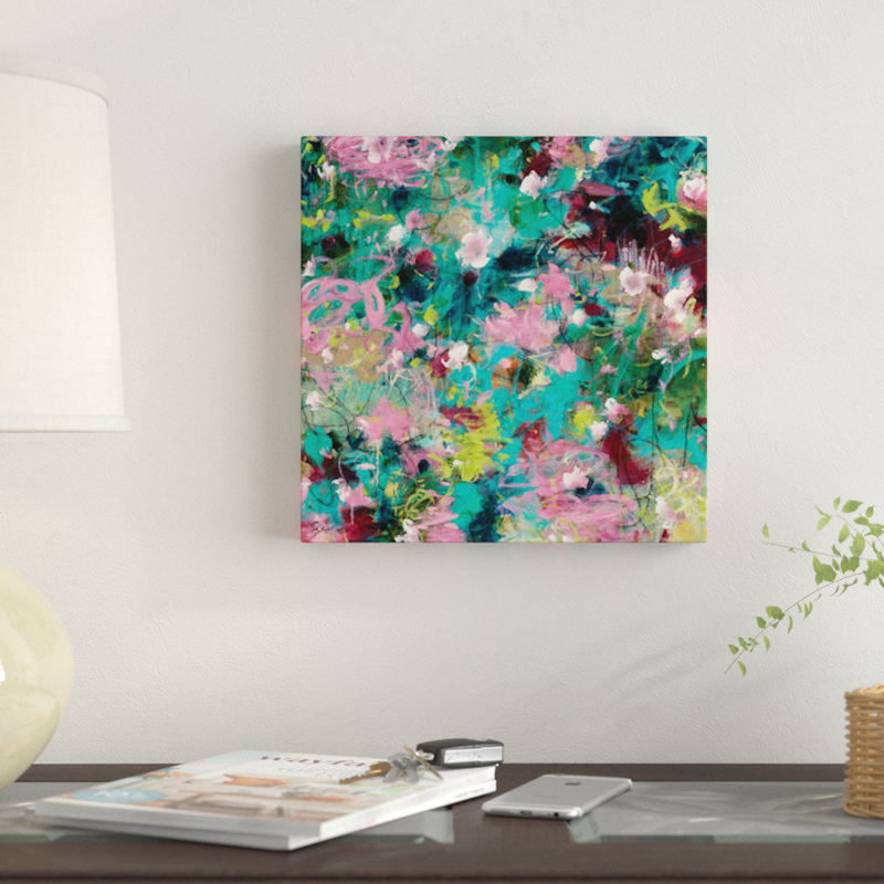 « joyeux beginnings », reproduction sur toile, H 12 po x l 12 po x P 1,5 po, Toile tendue, Pas de tapis