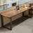 A simple rectangular solid wood desk in walnut color-2030258268