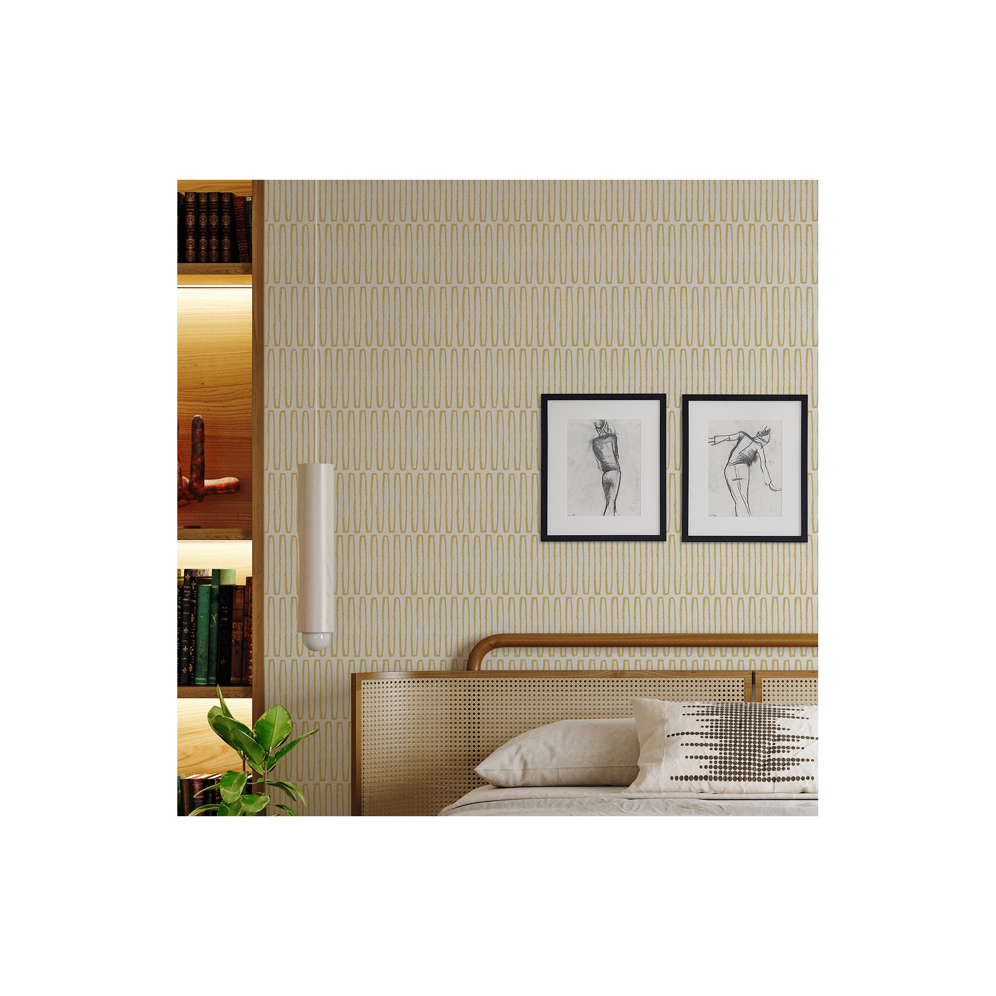 Anika Modern Geometric Wallpaper, Yellow