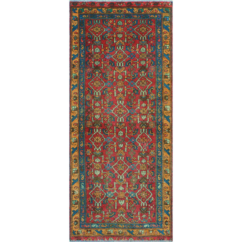 Khrystopher Distressed Aliceson Red Runner