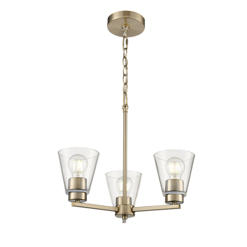 Strayhan 18" 3-Light Chandelier - Modern Gold, Brushed Gold