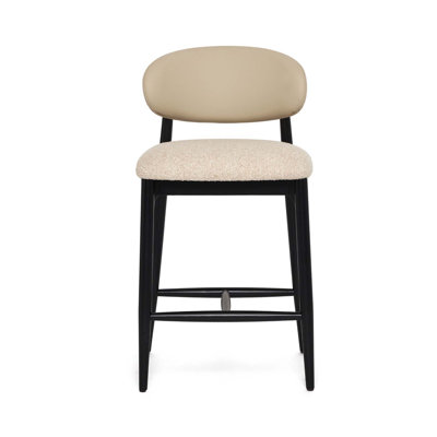 Liam Upholstered Stool with Solid Wood Frame