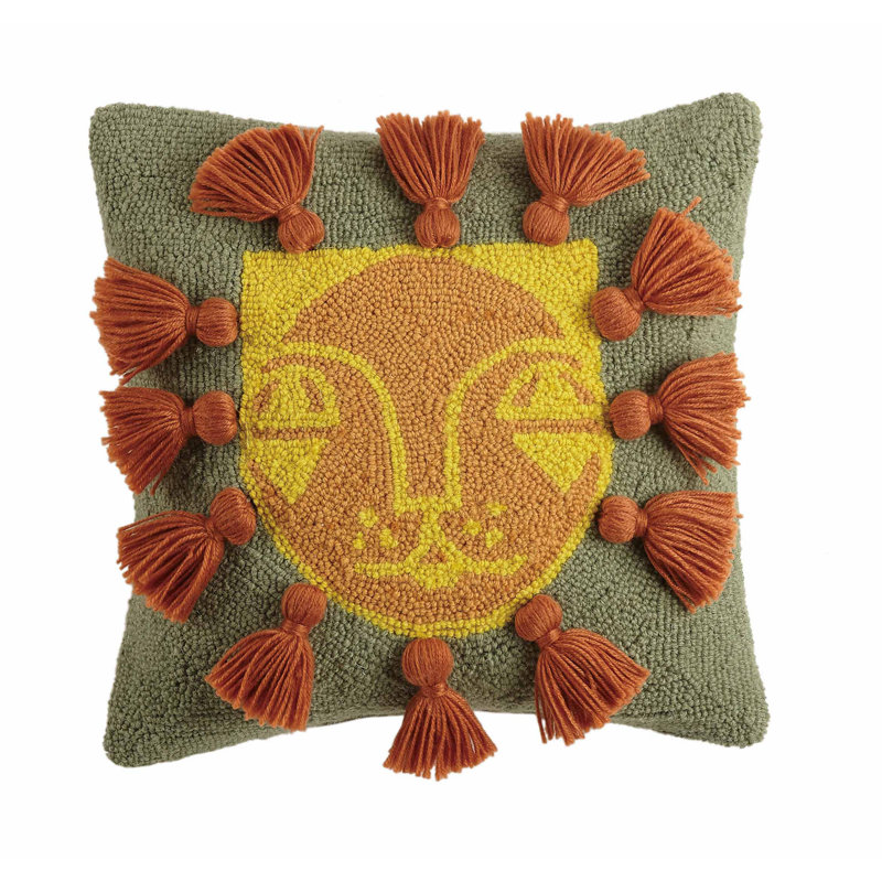 Leo with Tassels Wool Hook Throw Pillow