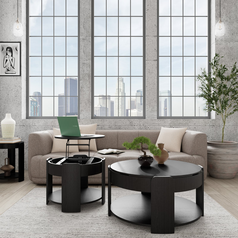 Islay Single Coffee Table with Storage, 18" H x 34.75" L x 34.75" W