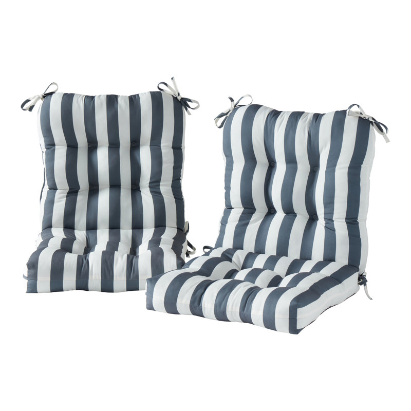 Lester Outdoor Chair Cushion, 2, Canopy Stripe Gray, 21" H x 21" W x 21" D