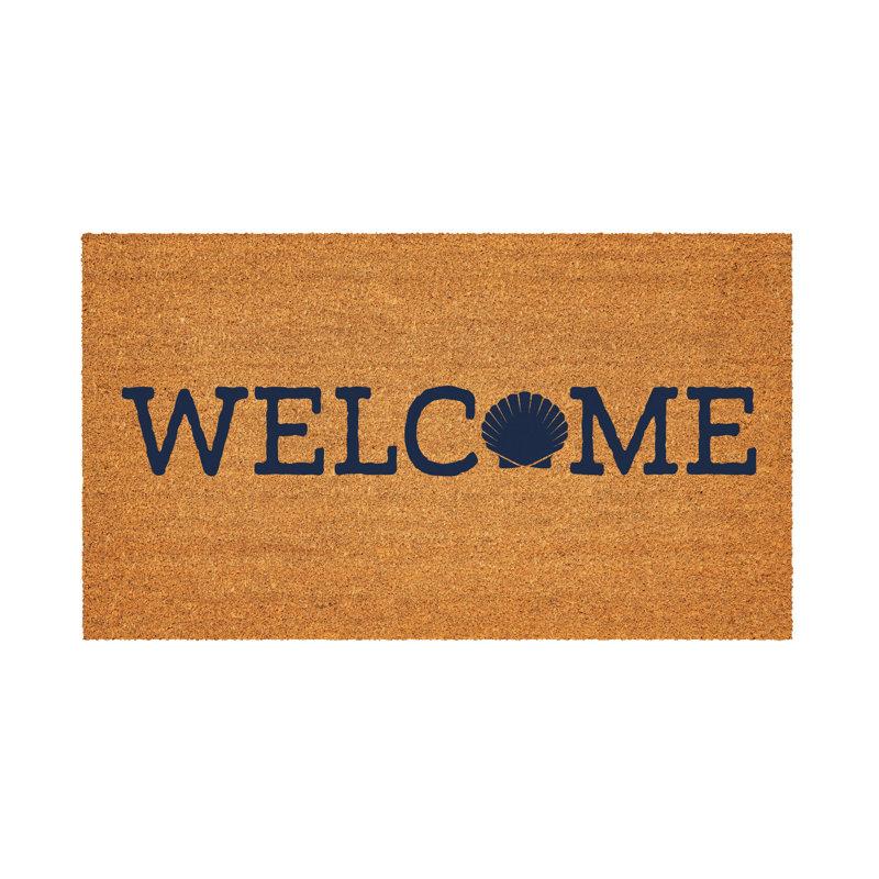 Coastal Coir Mat Welcome Shell 28x16"