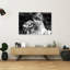 Mariée pensive avec bouquet - Portrait contemporain - Affiche murale florale-713971978