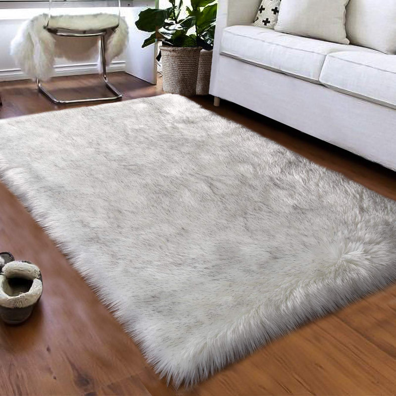 Sheepskin Abstract Indoor Rug, Rectangle 2' x 3'