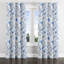 Rideaux de fenêtre Coastal - Rideau à œillets à motif floral bleu - 1 panneau-265090991-265090990