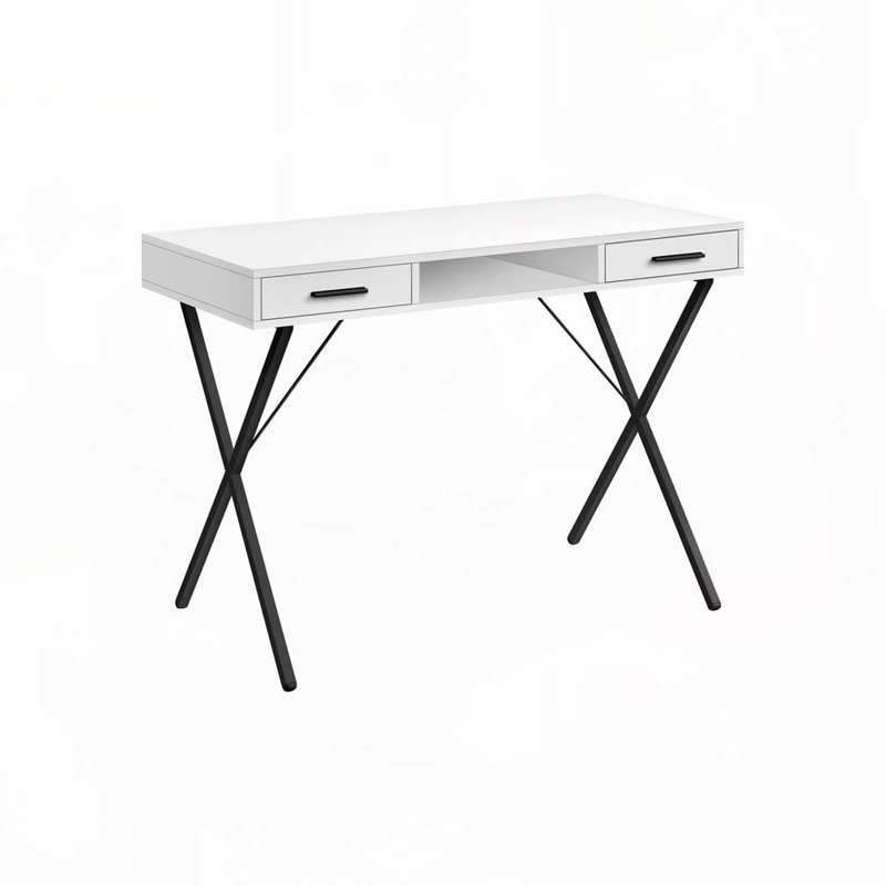Bureau d'ordinateur à domicile avec tiroir, Blanc