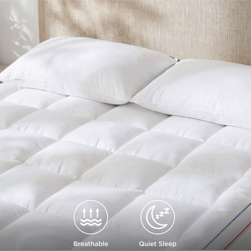 Bedsure Mattress Topper - Pillow Top Mattress Pad Cover With Deep Pocket Fits, King, White