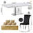 70.08”Faux Marble Top Pedestal Dining Table Set-1920918263-1920918260-1920918261