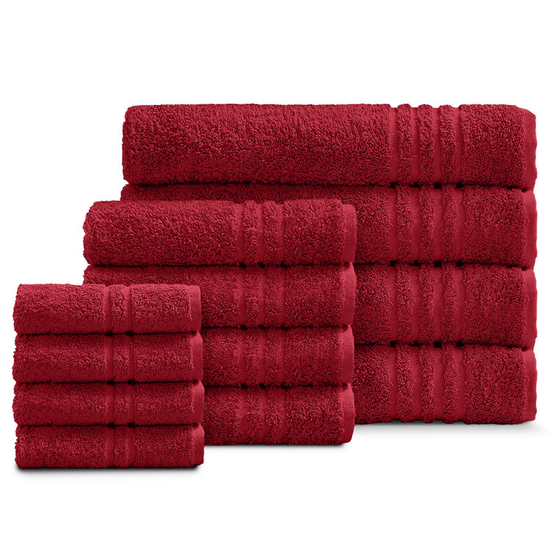 Ella Jayne Towel Bundle (4 face, 4 hand, 4 bath), Red